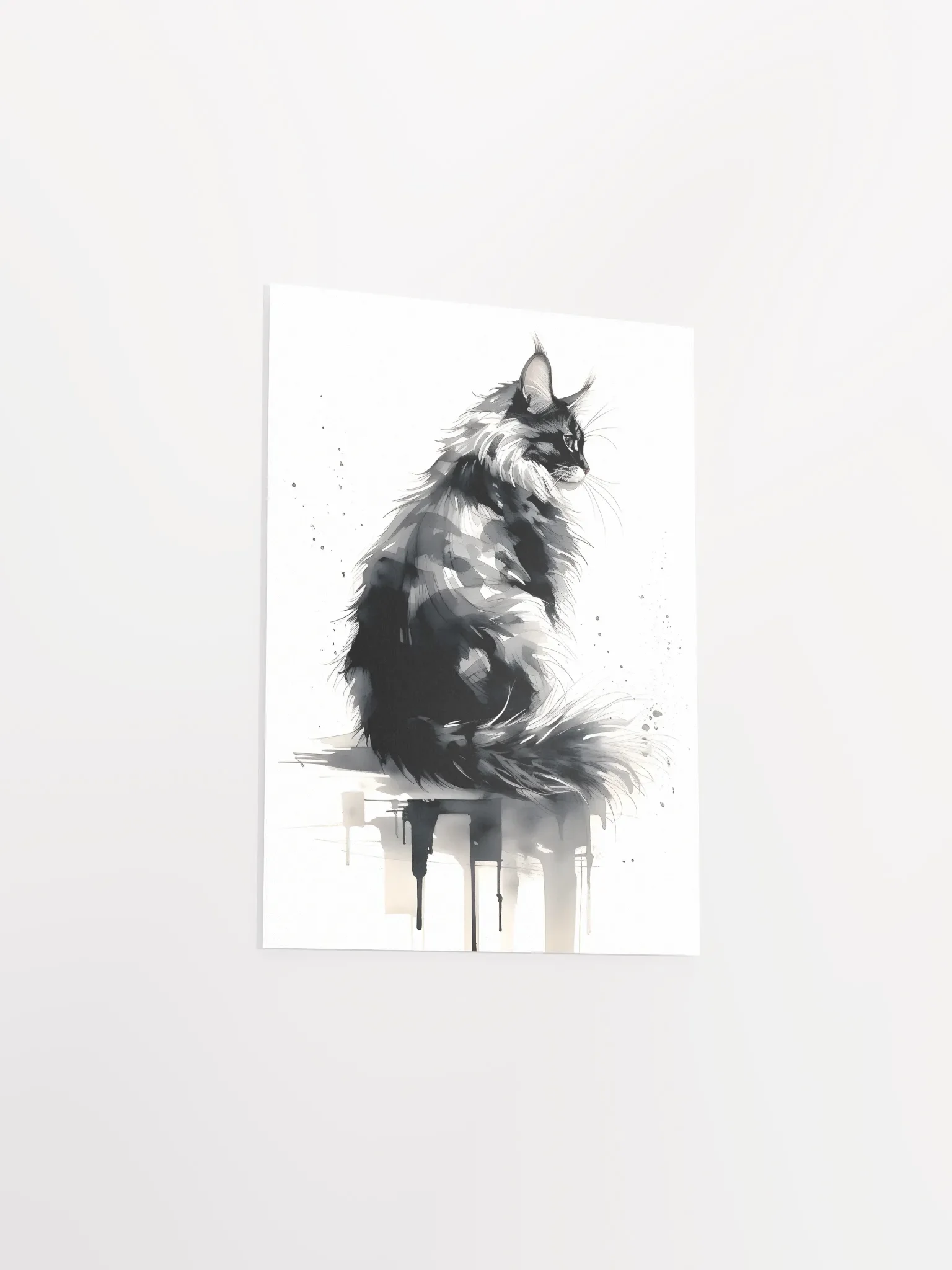 Maine Coon Ink Art Poster Wall Print product image (3)