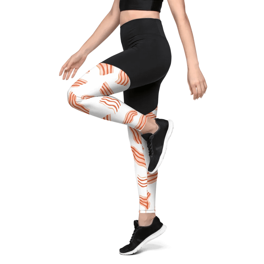 Sizzling Bacon Strip All-Over Leggings product image (7)