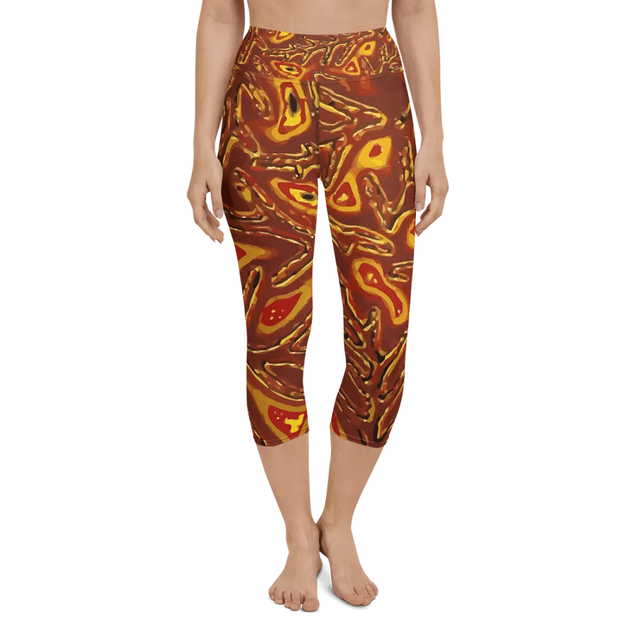Japanese Fiery Abstract Capri Yoga Leggings product image (5)