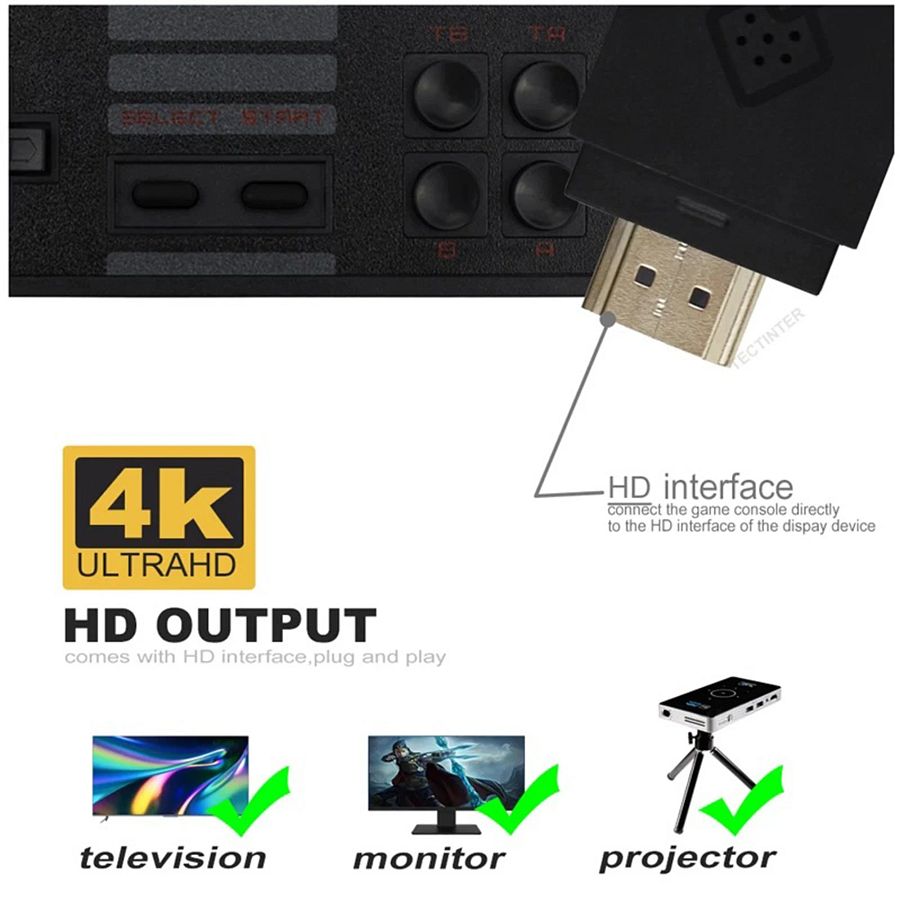 Nintendo NES HDMI Video Game Console Built-in 1551+ Games Retro Portable Handheld Game Console Wireless Controller Game Stick For NES 8-Bit product image (8)