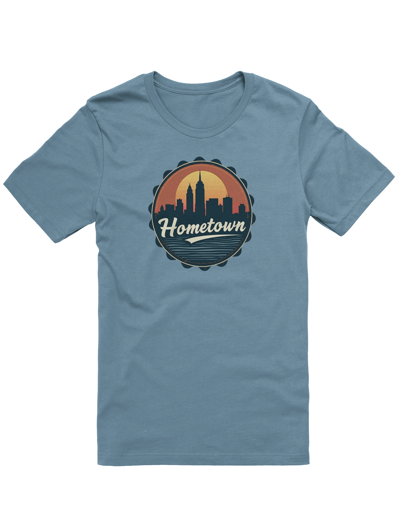 Hometown Vintage City Skyline T-Shirt - Retro Urban Cityscape Tee - Bella Canvas 3001 Unisex Shirt product image (2)