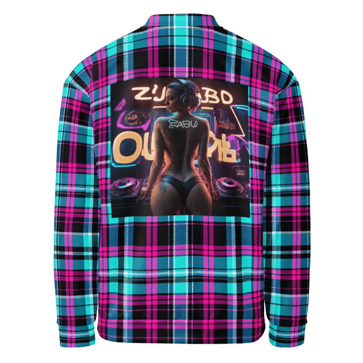 Vibrant Checkered Chaos Bomber Jacket product image (2)