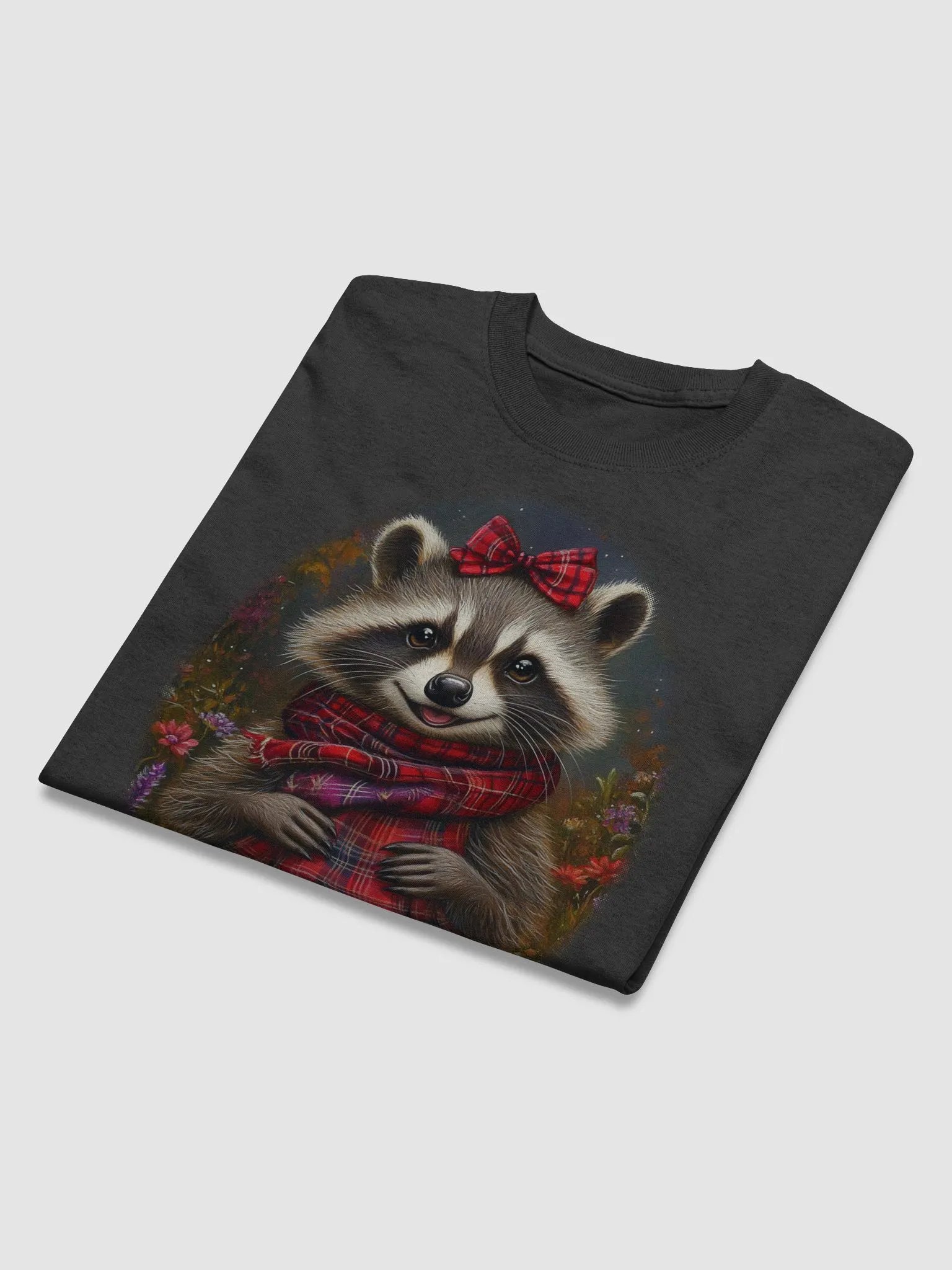 Whimsical Raccoon Plaid T-Shirt product image (4)