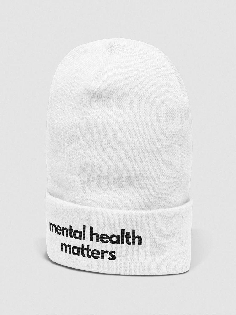 Black Stitching Mental Health Matters Beanie product image (2)