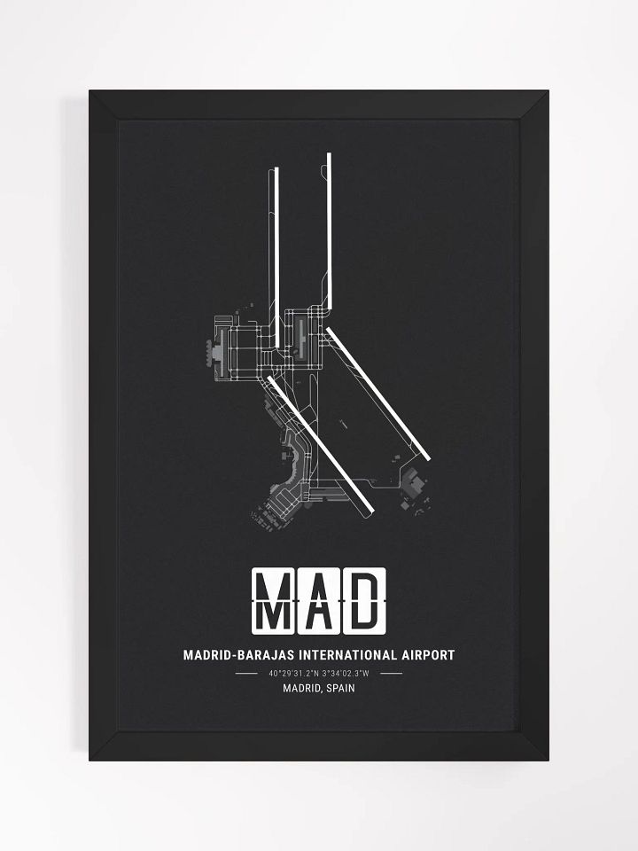 Framed Airport MAD Premium Map On Matt Paper product image (1)