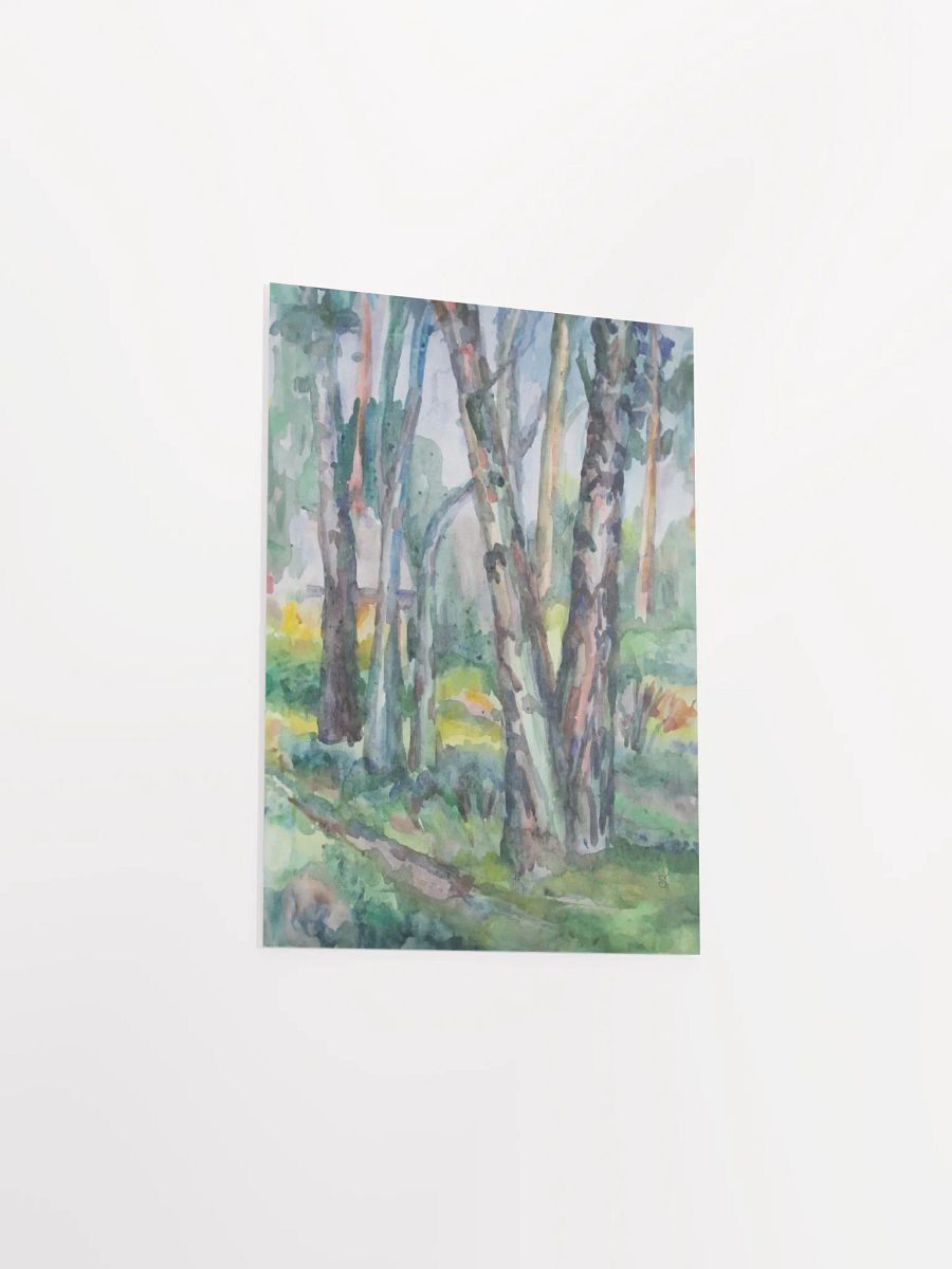 Whispering Woods Watercolor Poster - Birch Forest product image (6)