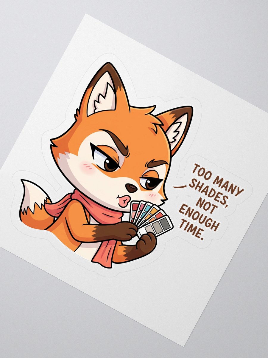 Fashionable Fox with Color Swatches Kiss Cut Sticker product image (2)