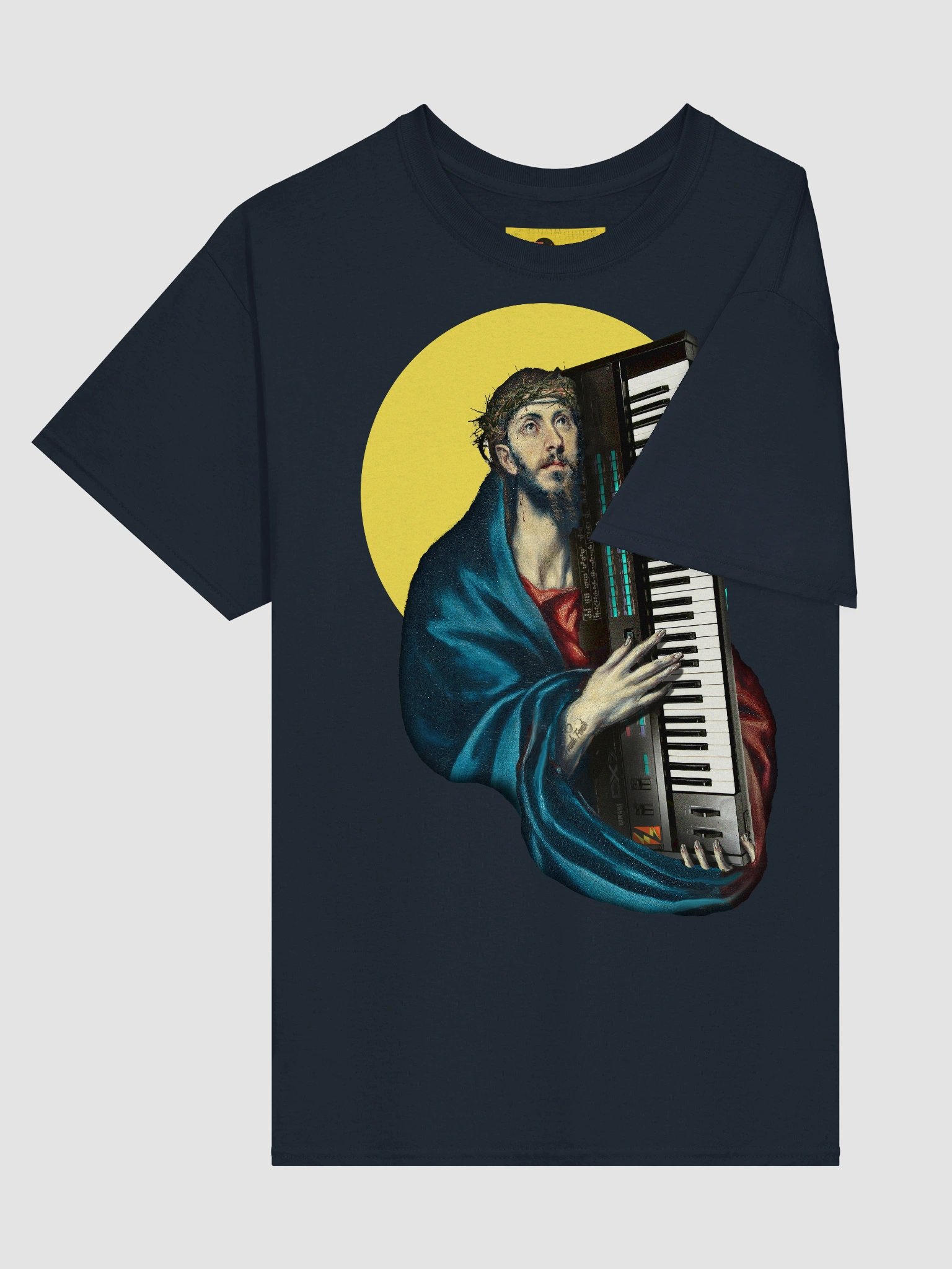 Christ Carrying the DX7 (Yamaha DX7) , EDM Tecno Unisex t-shirt product image (3)