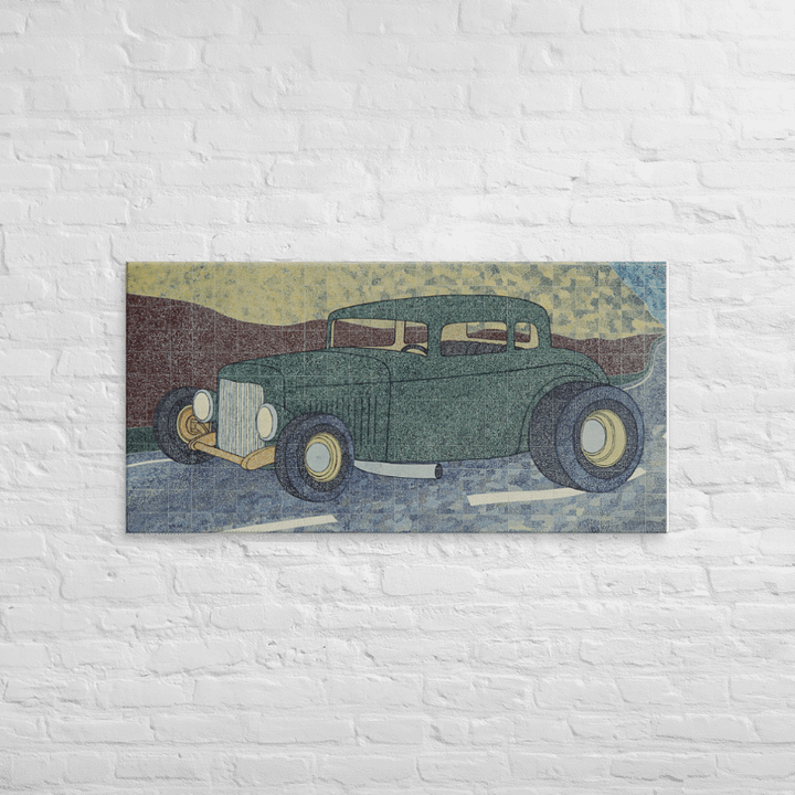Green Hotrod on Canvas (24" x 48") product image (2)