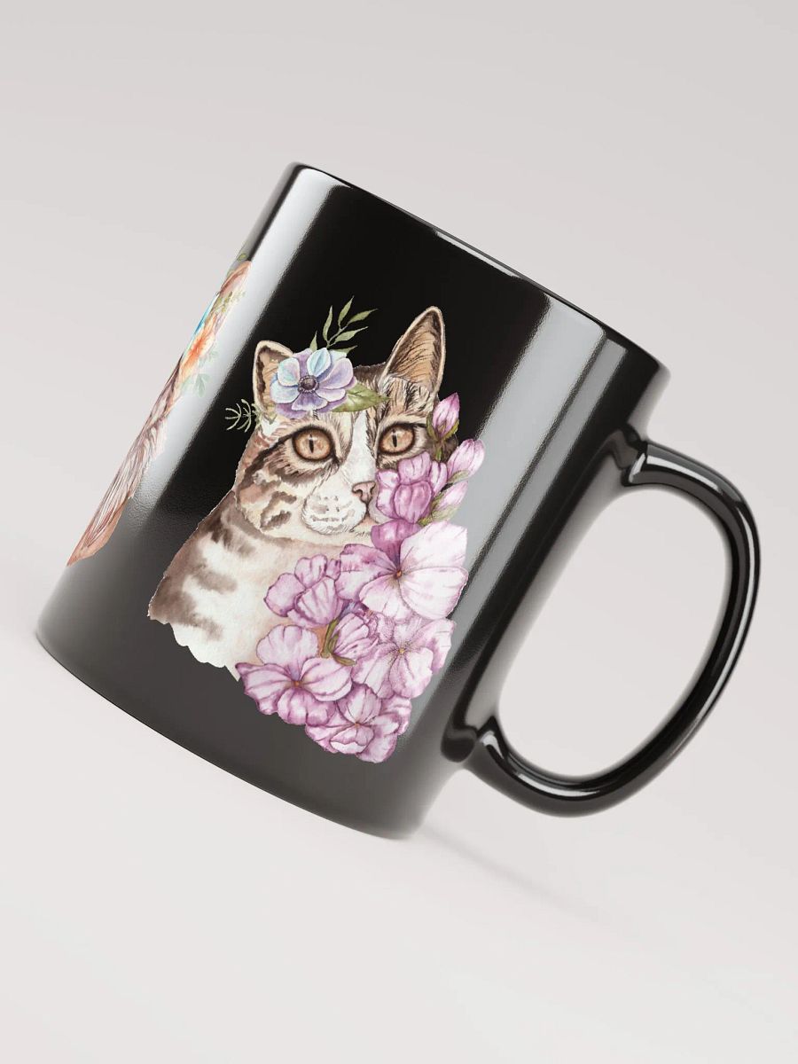 Cat and Flowers Watercolor Artistic Mug product image (4)