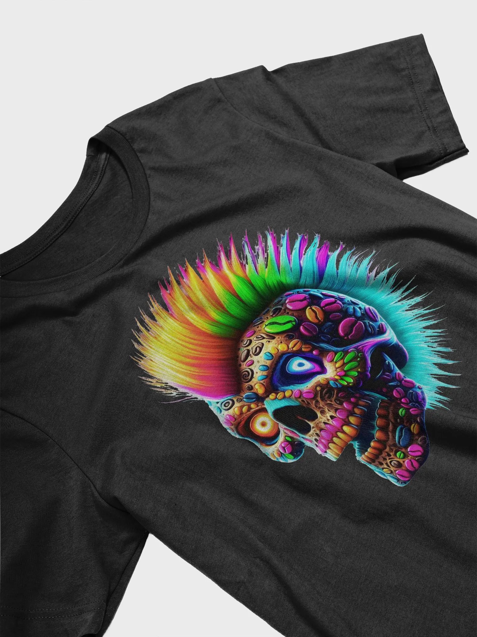 Rainbow Skull Artistic Coffee T-Shirt product image (2)