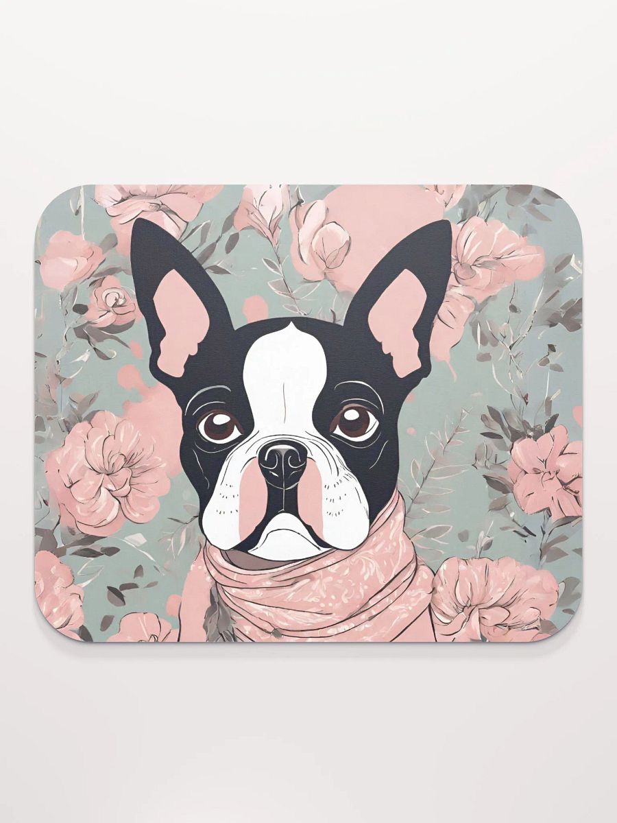 Floral Boston Terrier Mouse Pad product image (1)