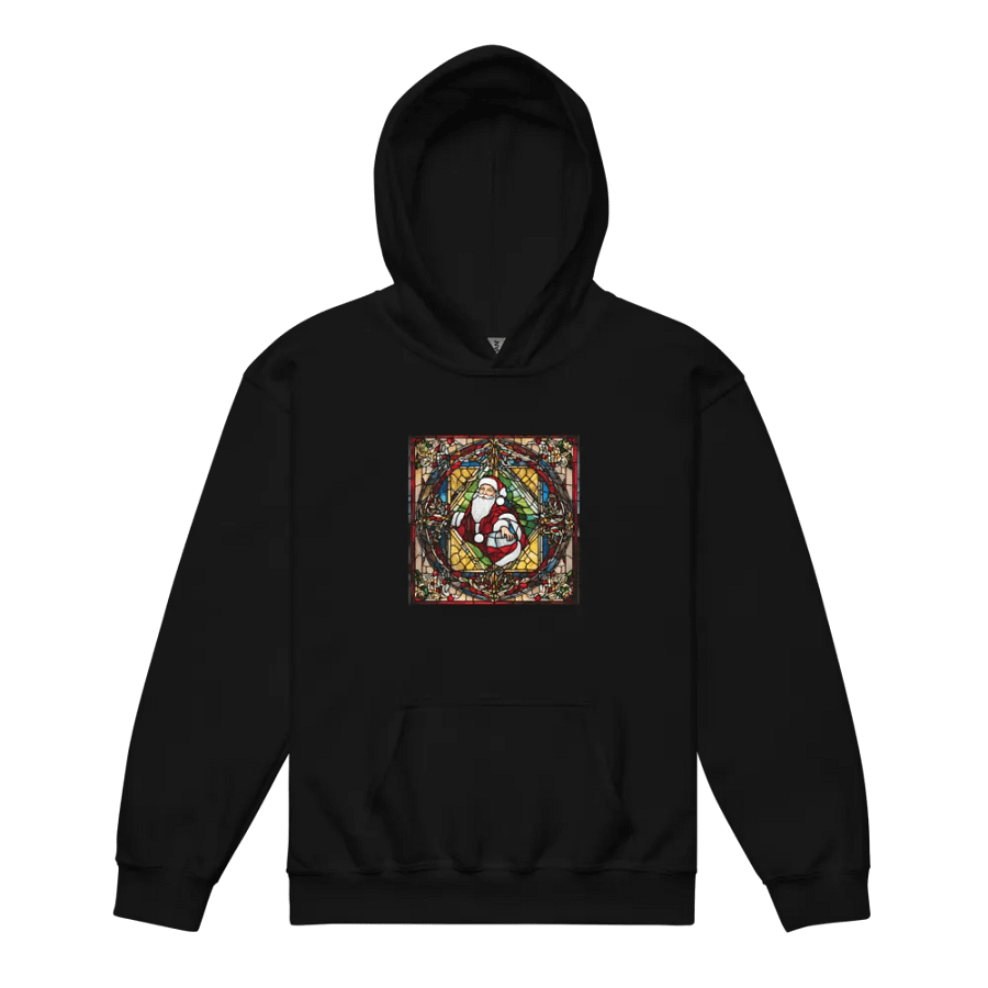 Festive Santa Stained Glass Youth Hoodie product image (8)