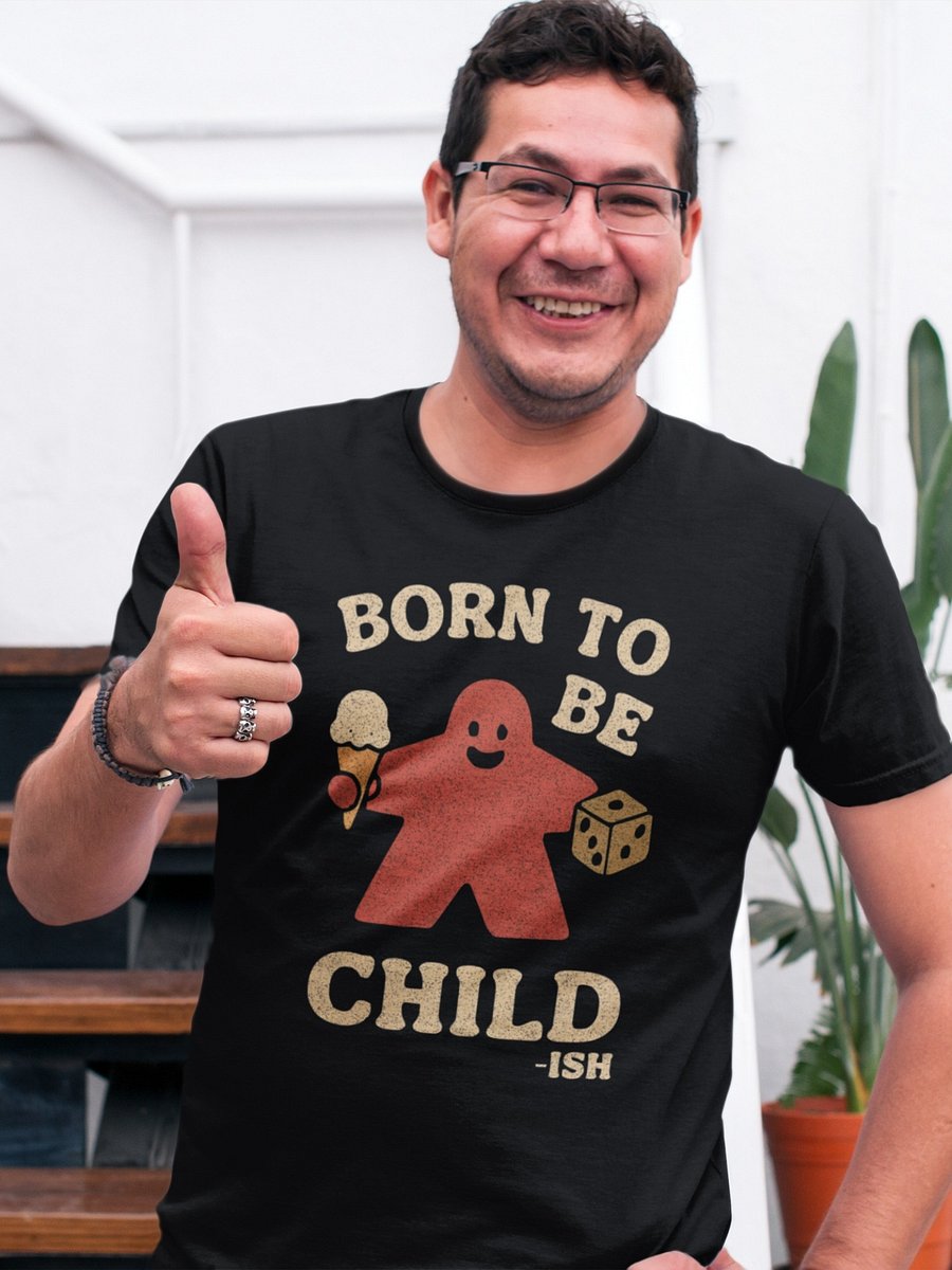 Born To Be Childish - Silly Cartoon Meeple Board Game Shirt product image (1)