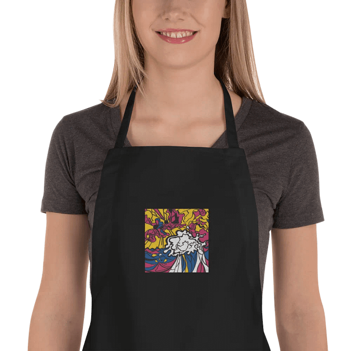 Vibrant Swirls Embroidered Apron – Wave at Sunset product image (1)