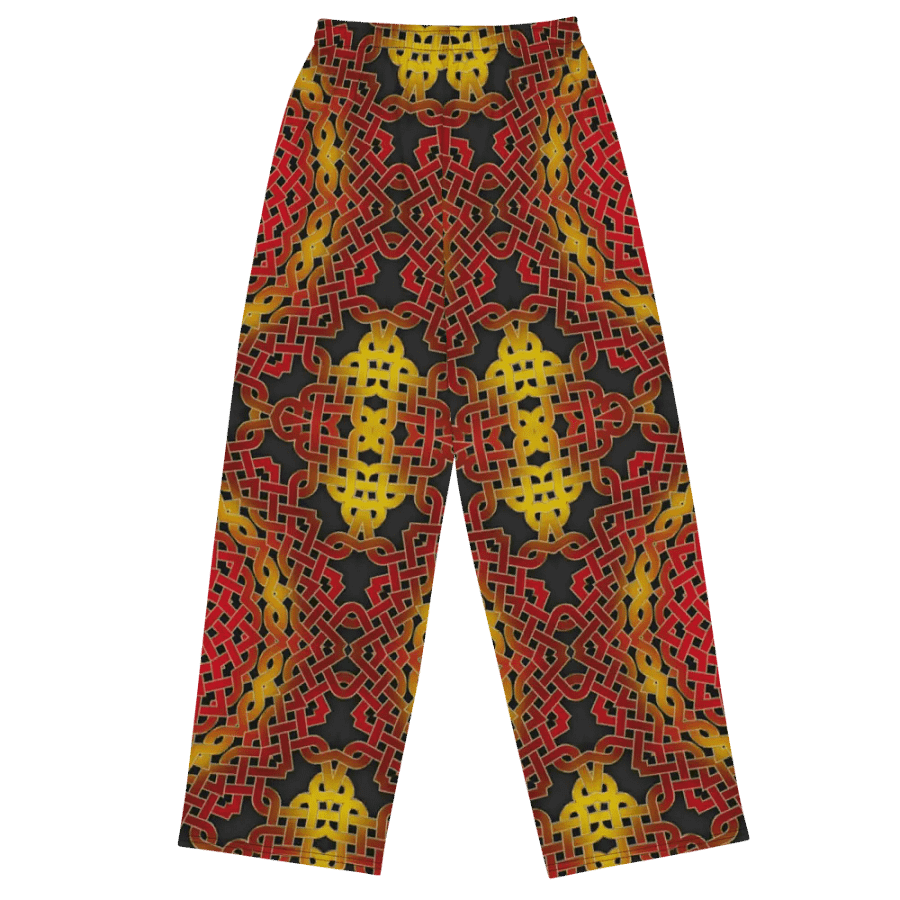 Orange and Gold Celtic Knot Kaleidoscope Wideleg Pants product image (8)