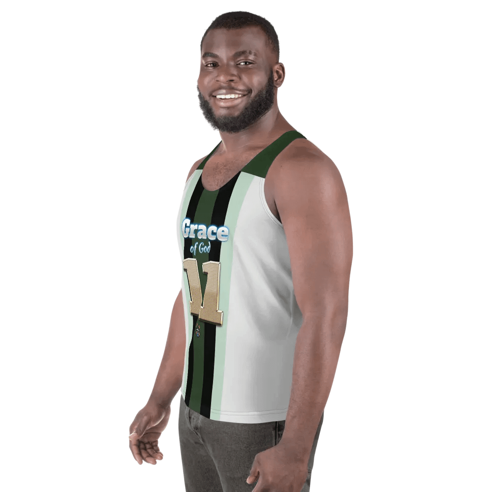 Greeen and Black Stripe Grace of God Men's Tank-top product image (3)