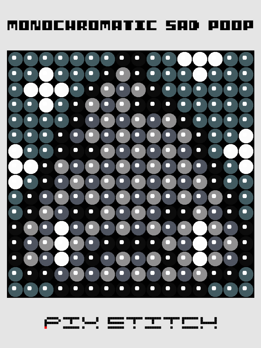 Monochromatic Sad Poop Pixel Art product image (1)