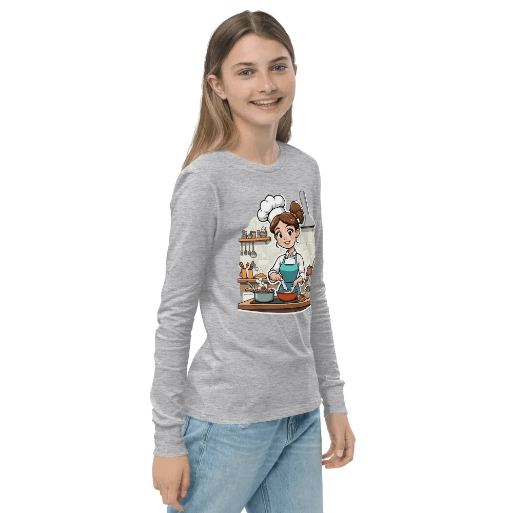 Chef's Kitchen Cartoon Youth Long Sleeve T-Shirt product image (23)
