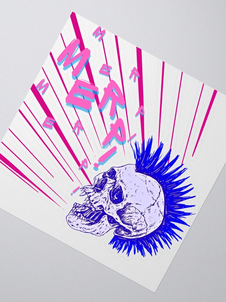Merp Skull (Blue/Pink) Kiss-Cut Sticker product image (2)