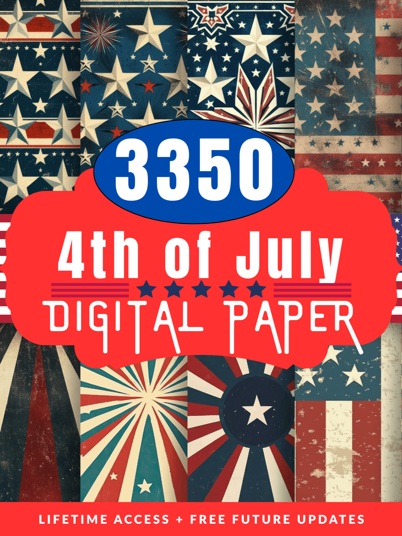 Retro 4th July Seamless Digital Paper Pack product image (4)