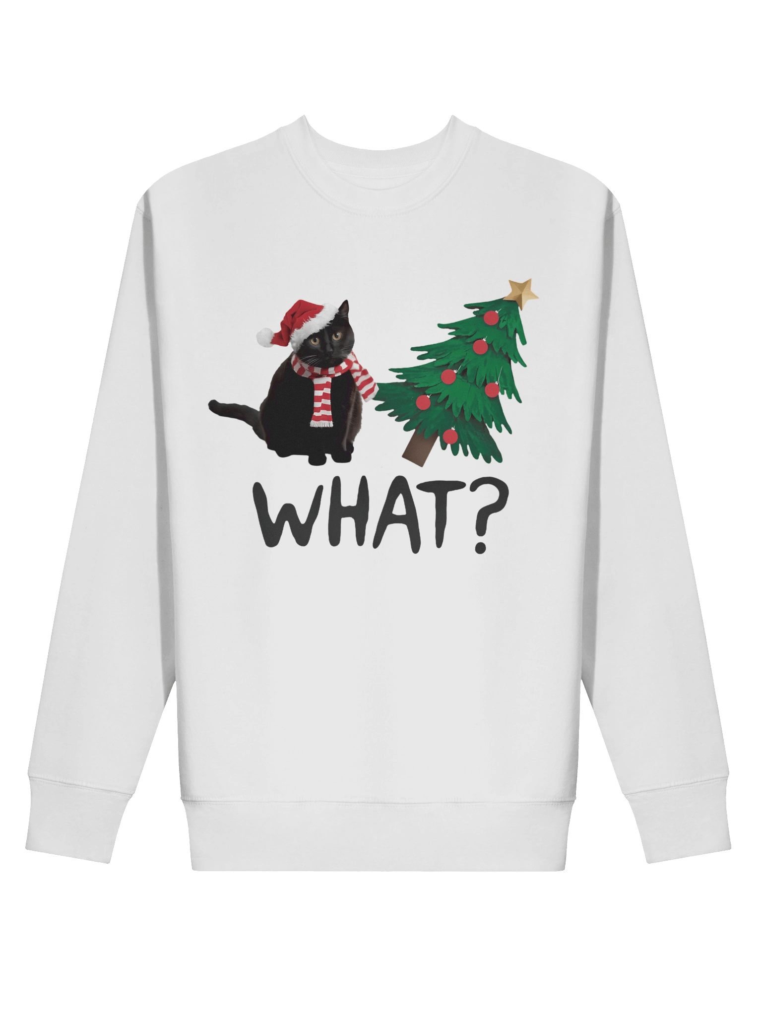 WHAT?" Cat Christmas Sweatshirt | Premium Cozy Crewneck product image (3)