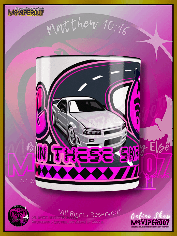 Mug - MsViper007's "Lag Be Real in these Skreetz [pink]" Hot Beverage Mug with color inside by Anna H. product image (2)