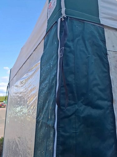 Drying a gazebo in the UK: a tragicomedy in three acts...

1. Wait for a 'dry' day.
2. Set it up on the lawn and pray the for...
