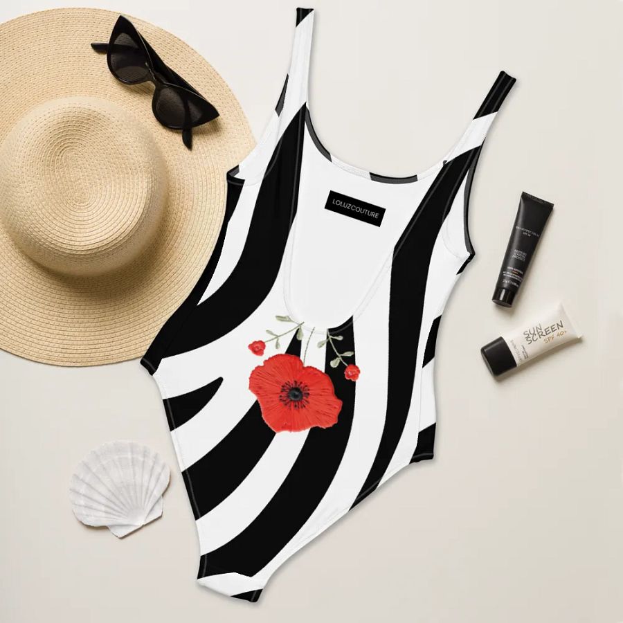 Zebra Blooms One-Piece Swimsuit product image (8)