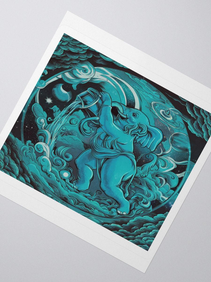 Aquarius Celestial Elephant Vinyl Sticker - Exclusive Zodiac Fantasy Art product image (6)