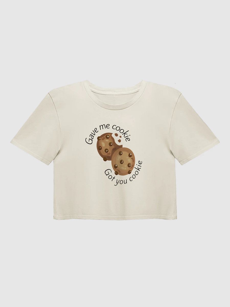 New Girl Women’s Crop Top – Funny “Gave Me Cookie” Quote Tee product image (1)
