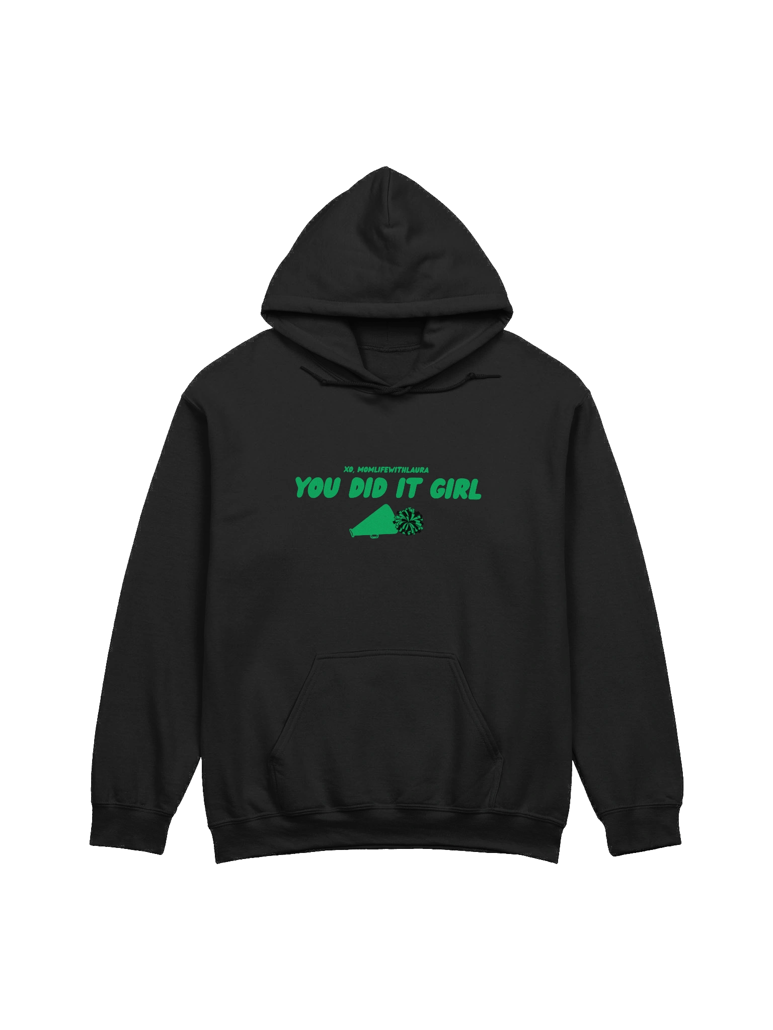 You Did it Girl Cheer Hoodie - Black/Green product image (1)