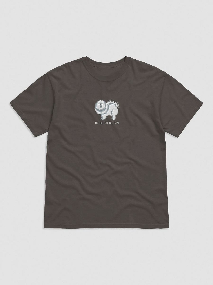 Go Big or Go Pom T-Shirt(Embroidered) of a Pomeranian(White) product image (1)
