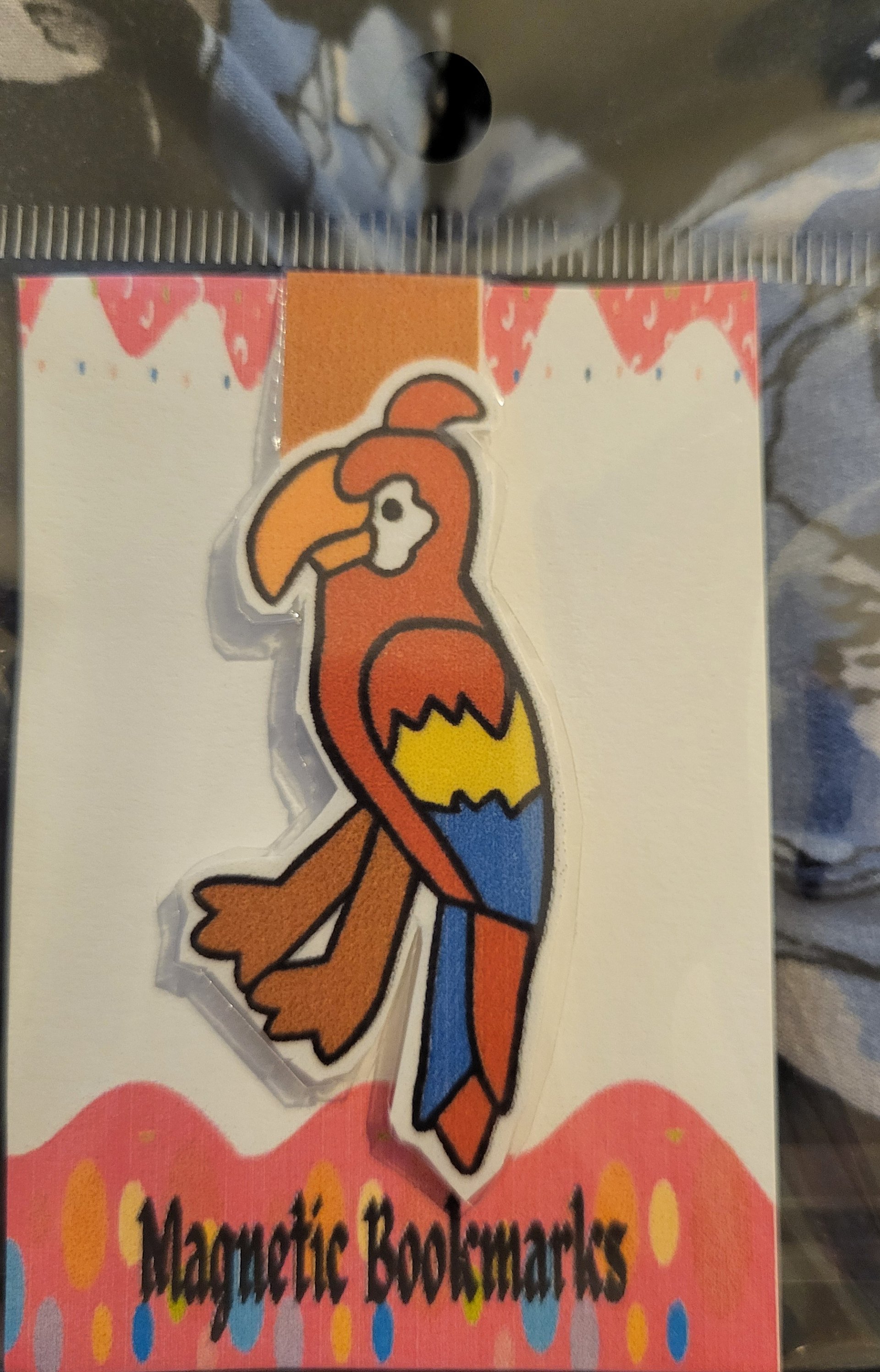 Cute Cartoon Parrot Magnetic Laminated Bookmark for Bird Lovers product image (1)