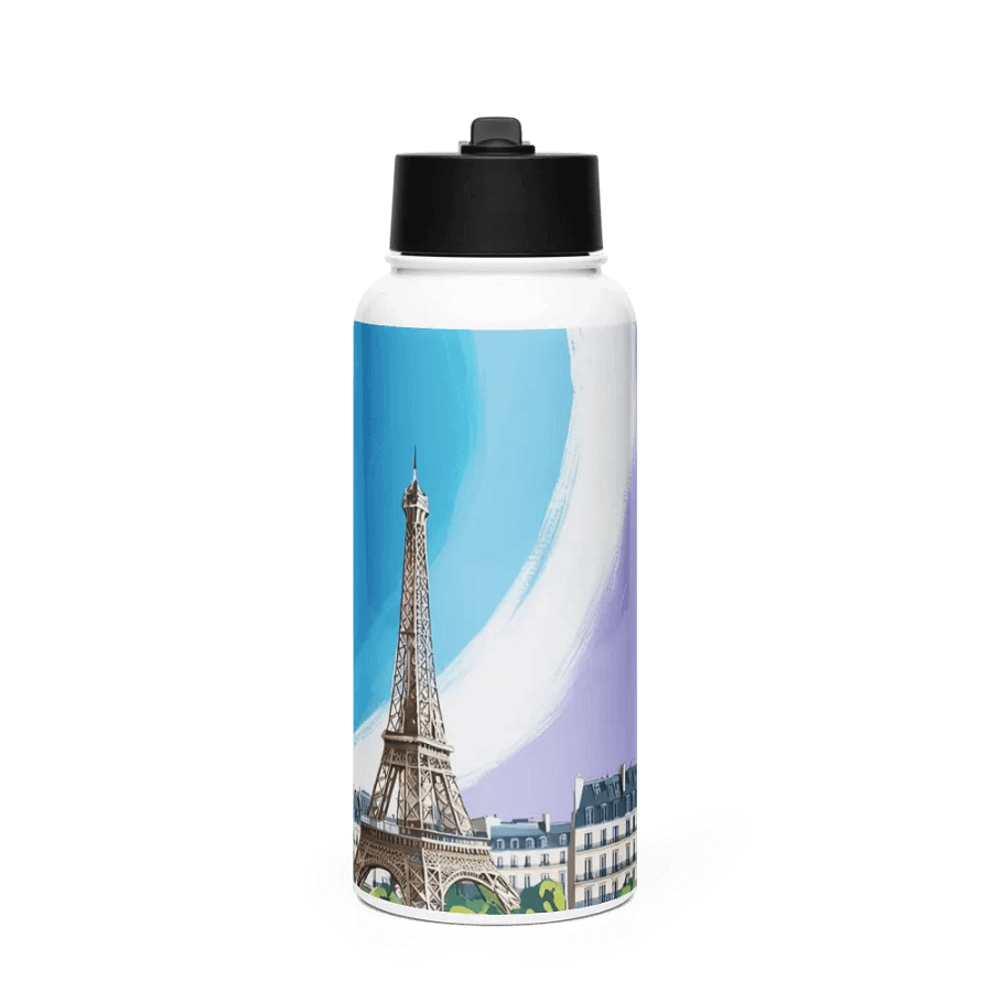 Artistic Paris Themed Water Bottle product image (1)