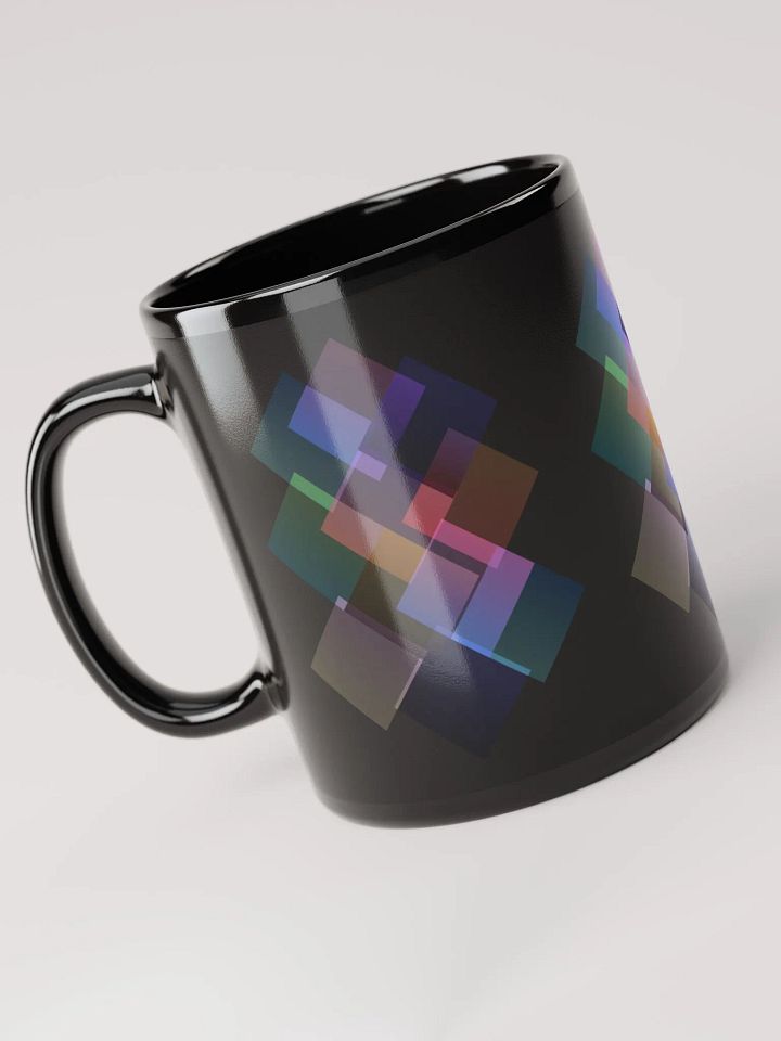 Geometric Gradient Artistic Squares Black Mug product image (6)