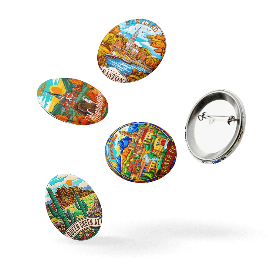 Set Of 5 Pins (U.S. Picturesque Small Towns & Landscapes) product image (9)