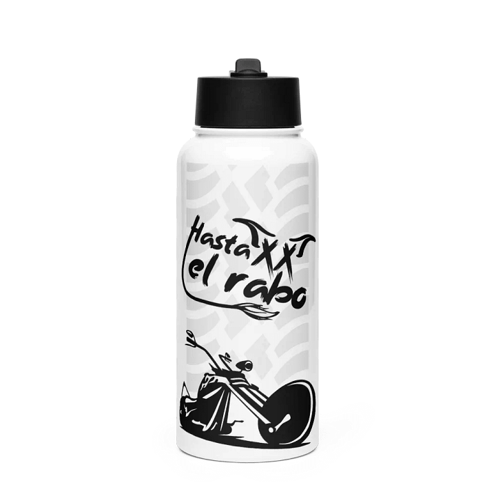 Botella de agua de acero inoxidable con tapa de pajita product image (1)