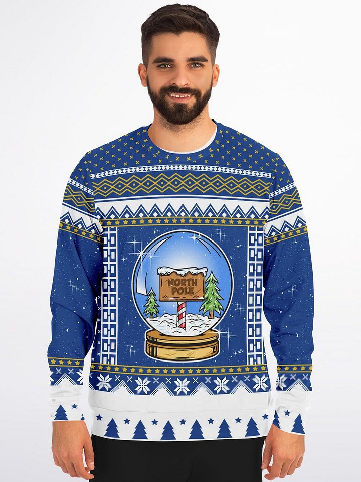 Festive North Pole Snow Globe Ugly Christmas Sweatshirt - Cozy Holiday Apparel product image (1)
