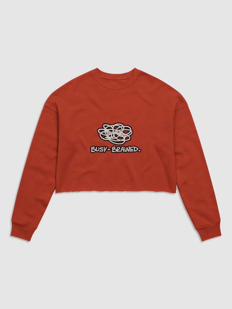 BUSY-BRAINED (lined design) Women's Fleece Crop Sweatshirt product image (2)