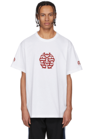 white “double happiness” t-shirt product image (1)