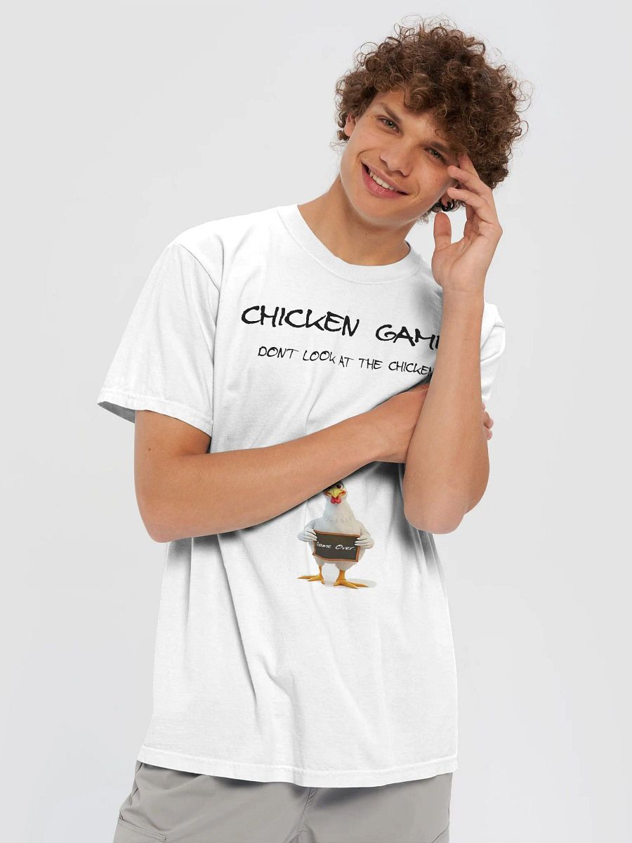 "Chicken Game" #Humorous Heavyweight White T-Shirt product image (109)