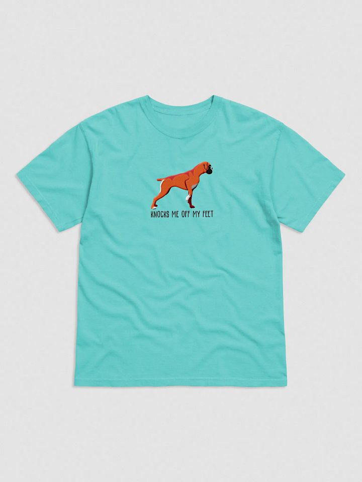 Knocks Me Off My Feet T-Shirt(Embroidered) of a Boxer(Red) product image (17)
