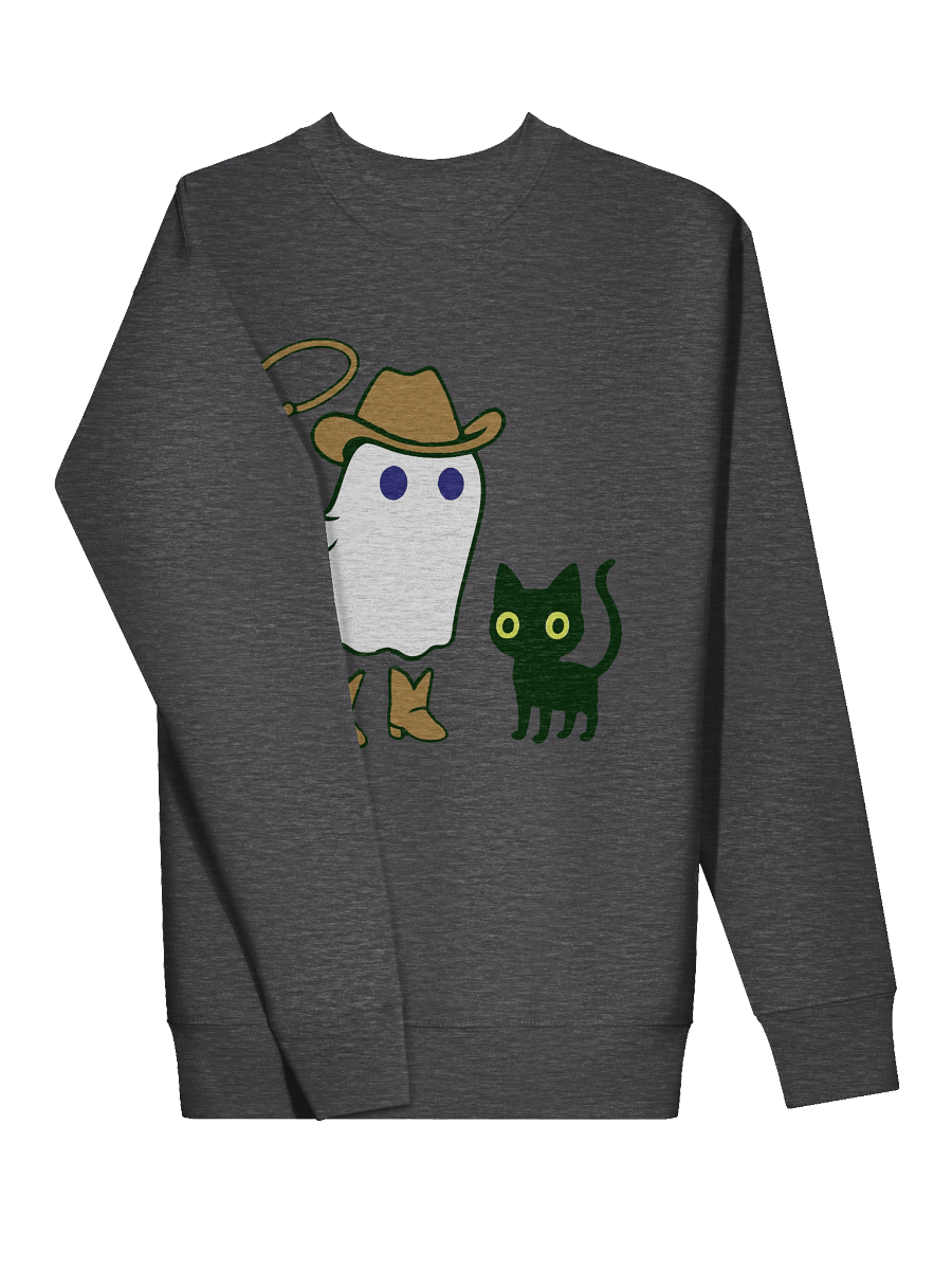 Spirit Cowboy Ghost Cowboy and Cat Halloween Sweatshirt product image (30)