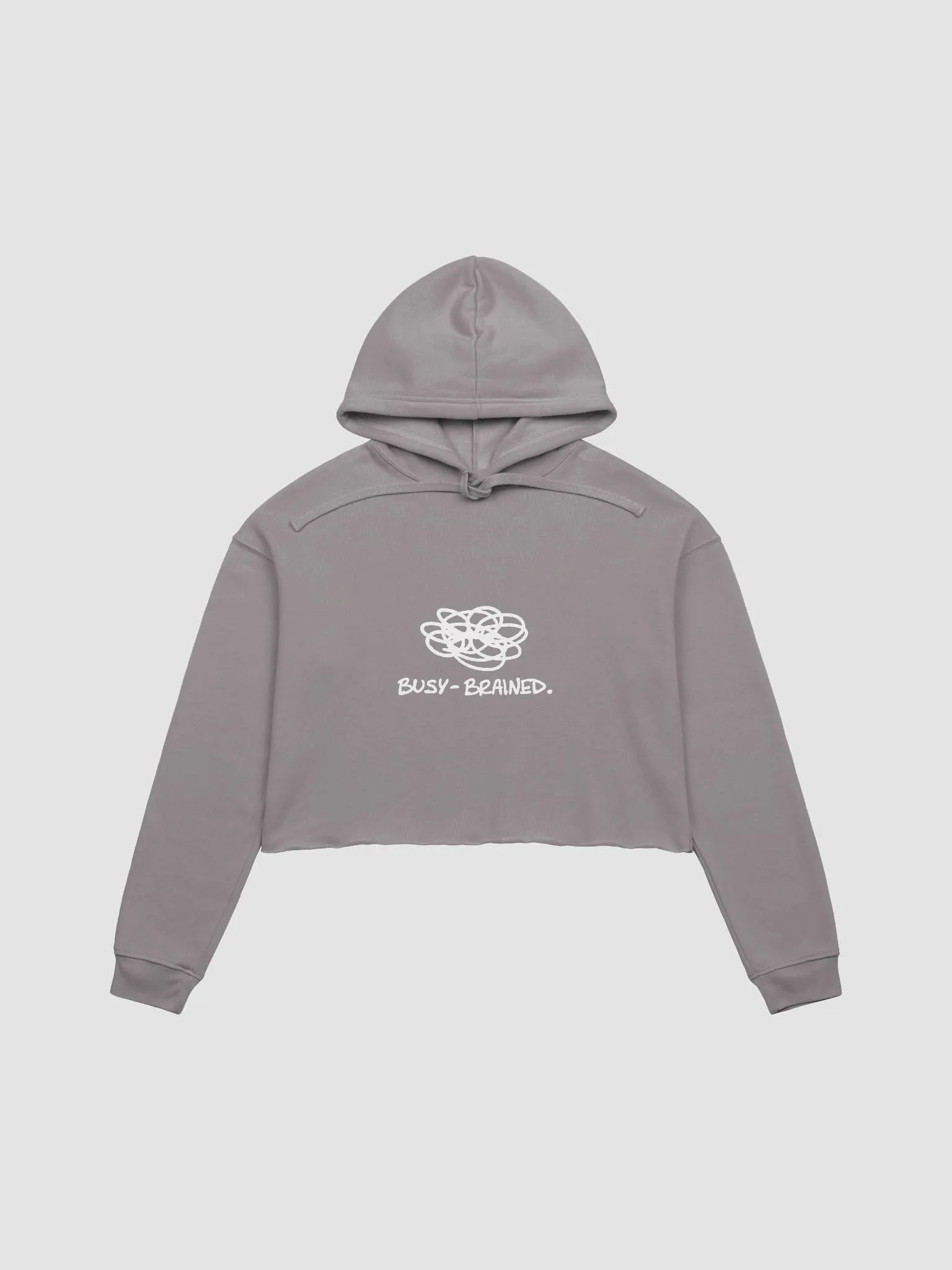 BUSY-BRAINED (white design) fleece cropped hoodie product image (26)