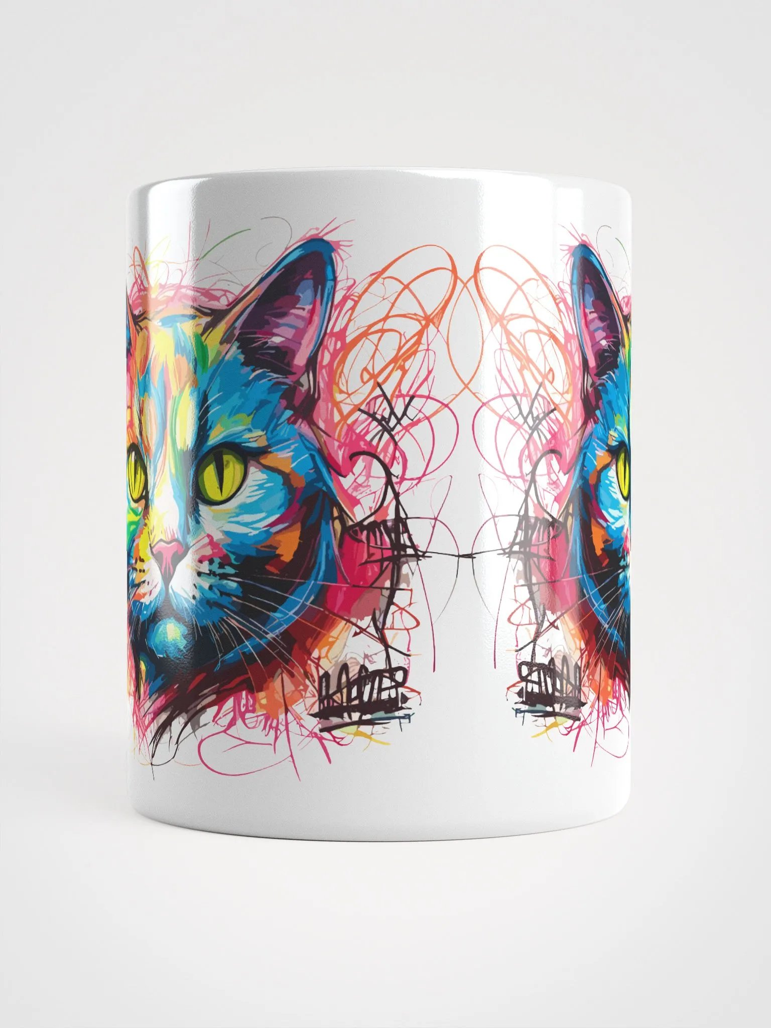 Graffiti Scribbles Cat 2 , Mug product image (9)
