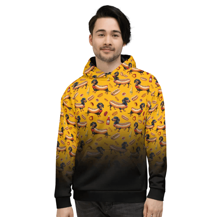 Dachshund Delight All-Over Hoodie (Poison) product image (2)