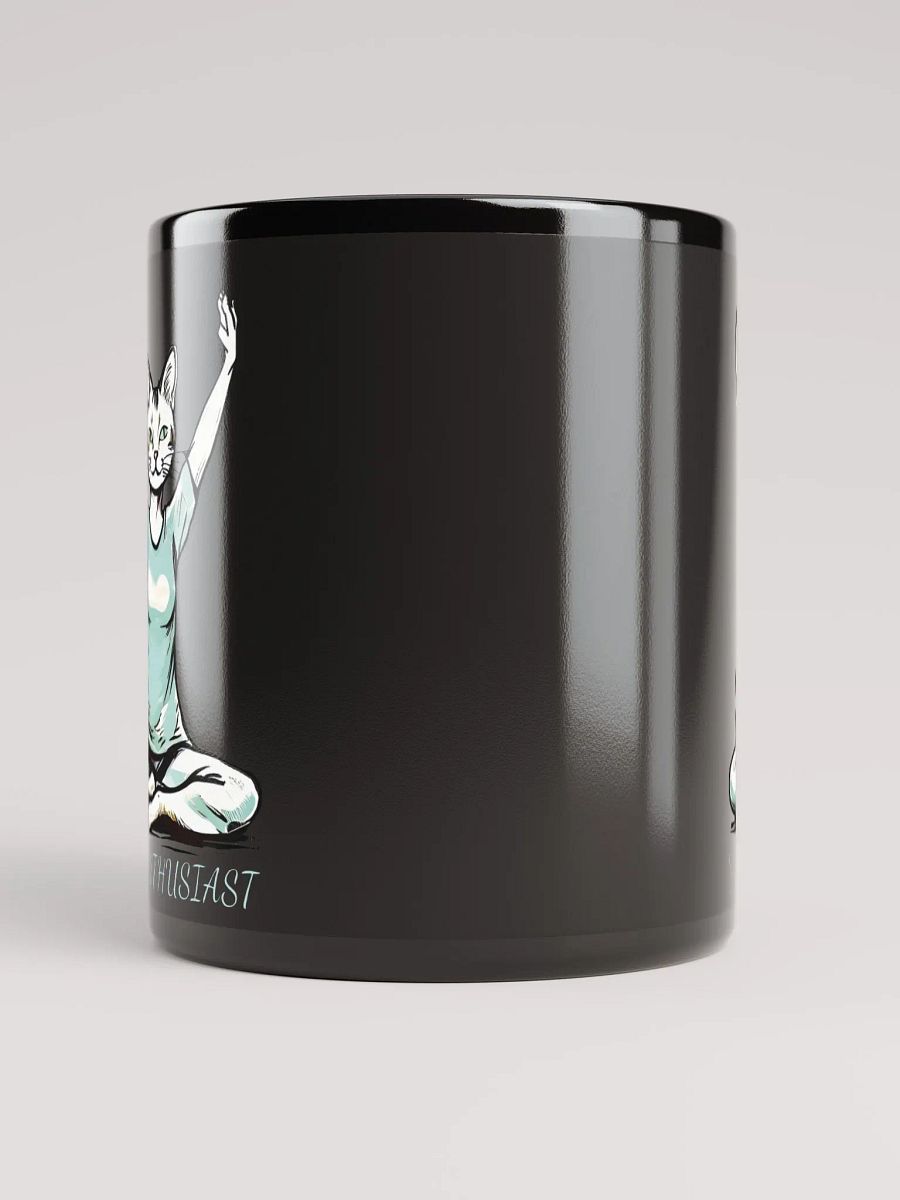 Funny Yoga Cat Black Glossy Mug for Yoga Enthusiasts - Cute Yoga Pose Cat Mug - Perfect Gift for Cat Lovers and Yoga Fans product image (5)