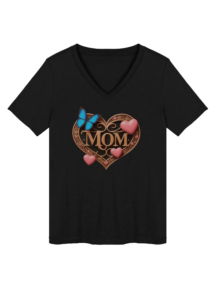 Mom's Love Heart V-Neck Tee product image (1)