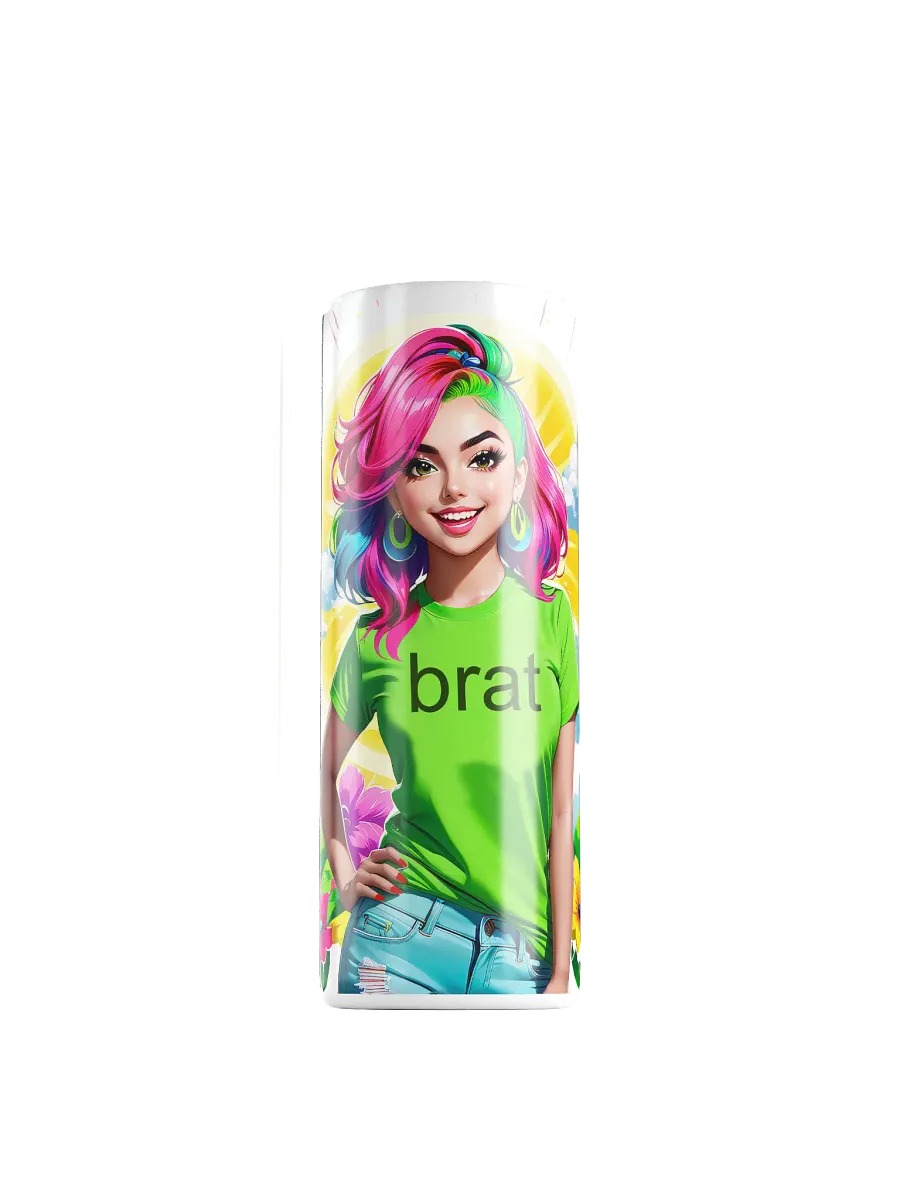 Brat 20 oz Skinny Stainless Steel Tumbler - White - Brat Life v5 product image (1)